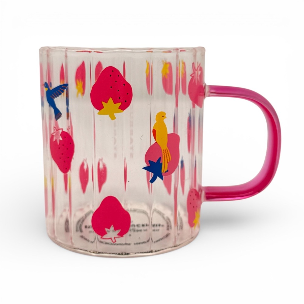 Starbucks Japan 2023 Summer Strawberry & Bird Glass Mug
